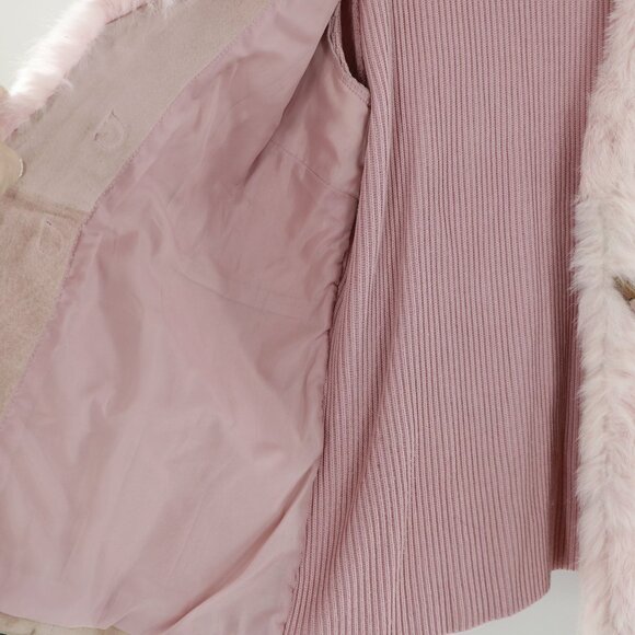 Nygard Collection Rabbit Fur Suede Sweater Jacket Womens L Bubblegum Pink Winter - Picture 10 of 15